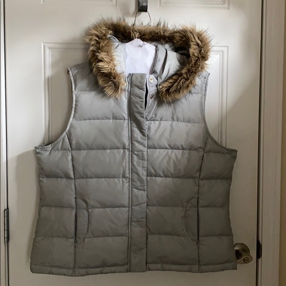 Talbots Jackets & Blazers - Lovely silver hooded puff vest